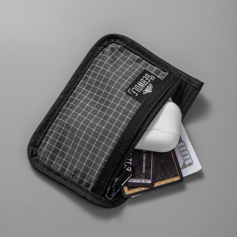 Embroidery Wallet - Portafoglio Organizer Ultraleggero con Cerniera, Portamonete