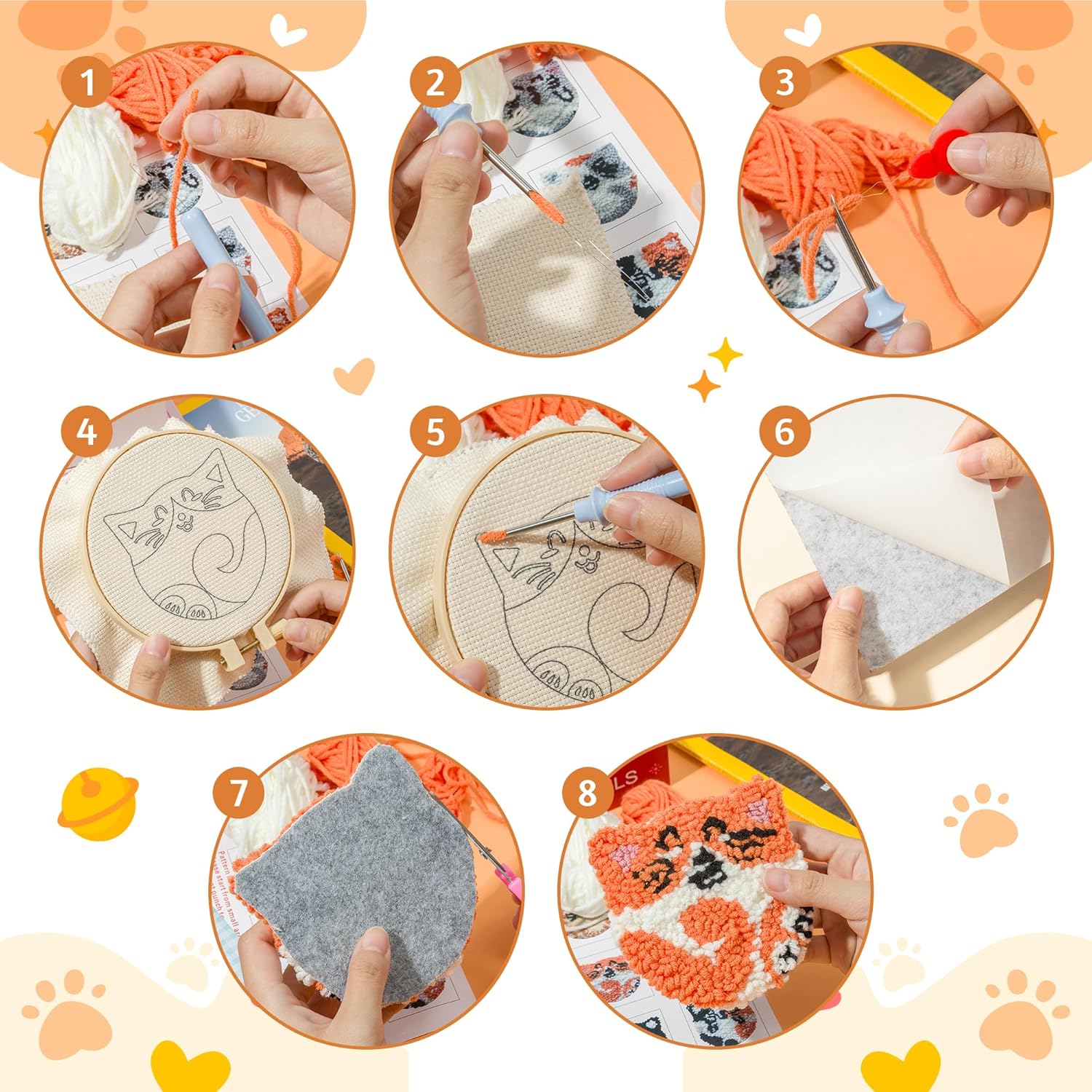 6 pezzi kit sottobicchiere con - Punch Needle Handle recensione e prezzo
