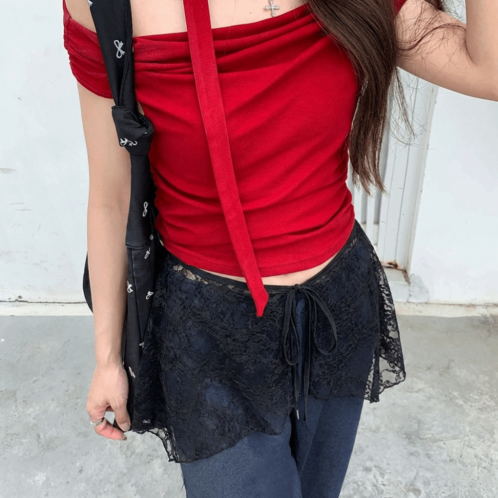 Minigonna in pizzo con lacci a - Embroidery Apron recensione e prezzo