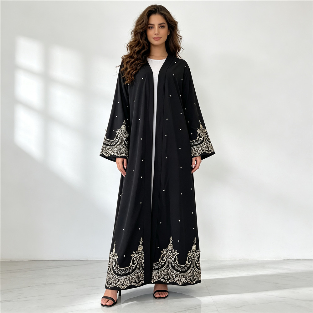 Abaya aperta ricamata con perl - Embroidery Arabic recensione e prezzo