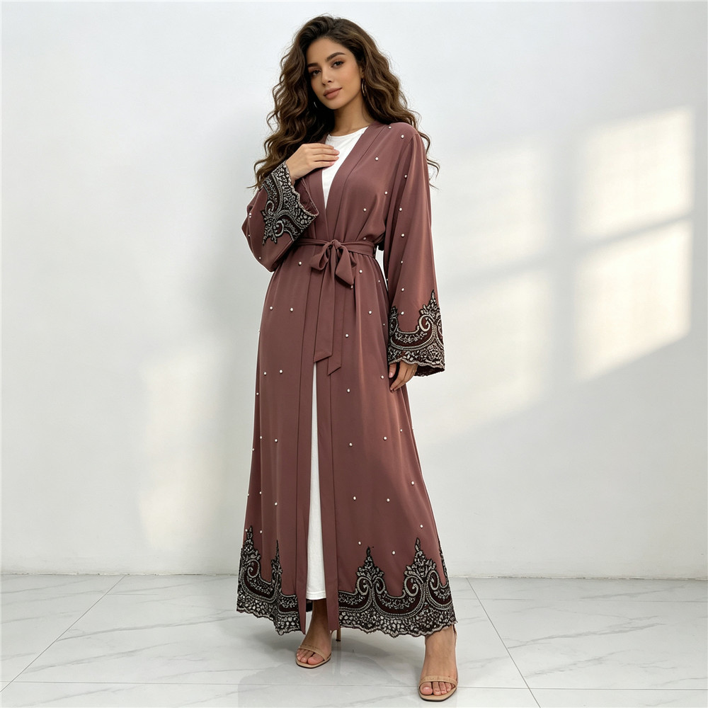 Abaya aperta ricamata con perl - Embroidery Arabic recensione e prezzo