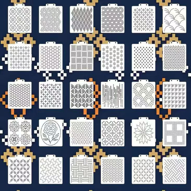 Set di 30 stencil Sashiko, mod - Embroidery Quilting recensione e prezzo